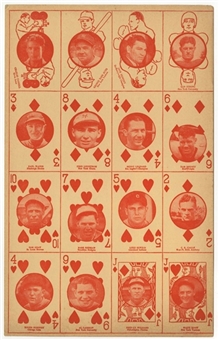 1927 W560 Uncut Strip Card Sheet (16 Cards) - Featuring Babe Ruth